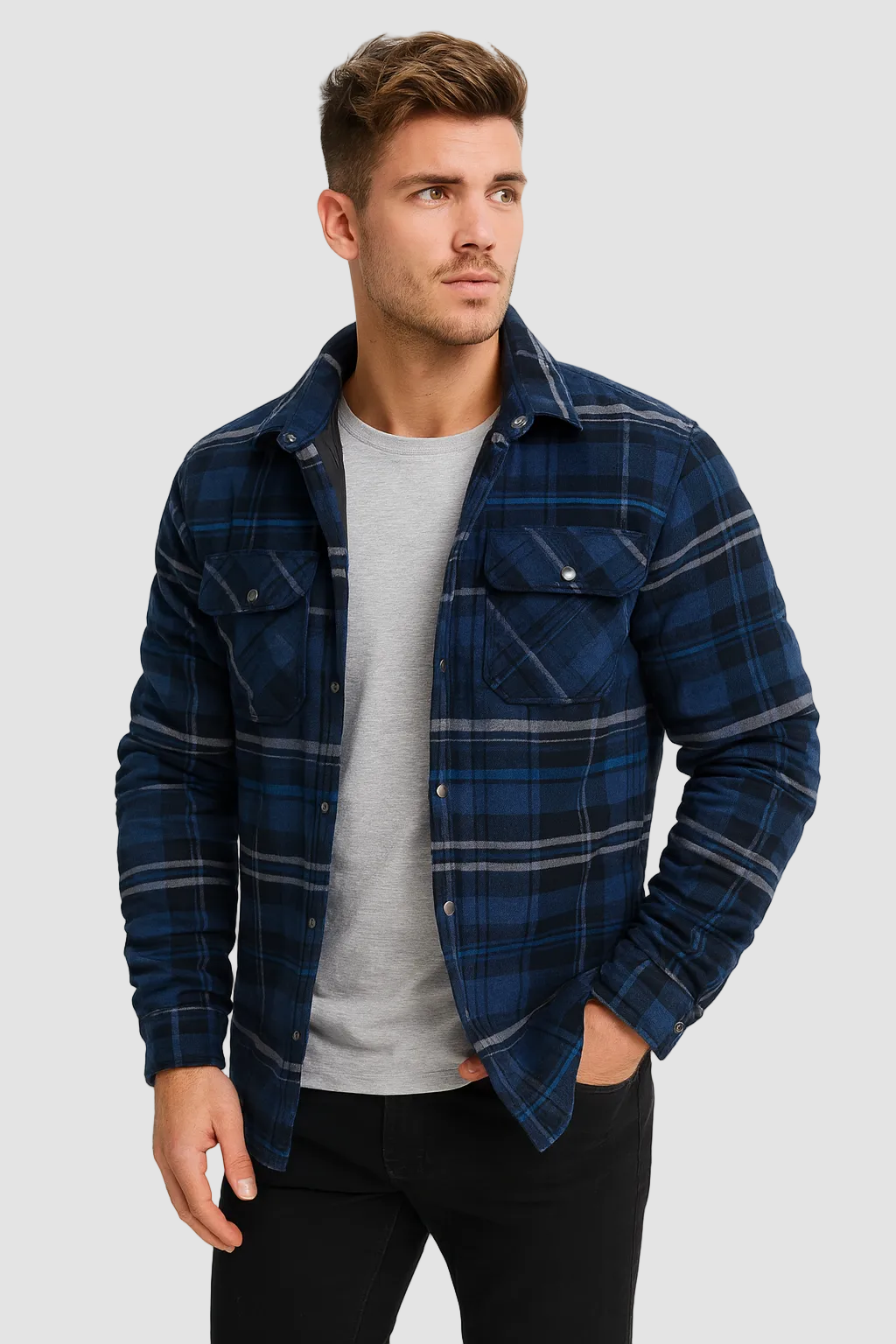 Heren Flanellen Overshirt Ruitpatroon Warm voor Lente - StudioMarella