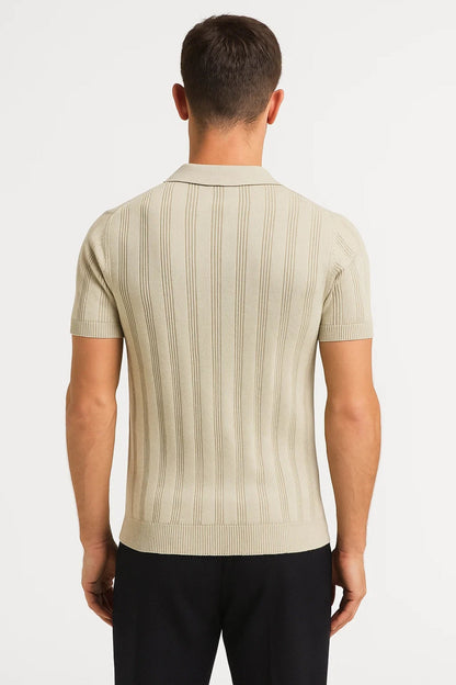 Heren Polo Korte Mouw Zomer Shirt Elegant Wit