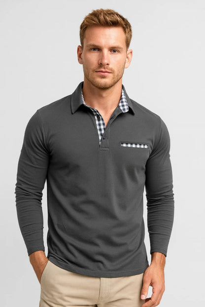 Heren Polo Lange Mouw Slim Fit Zomer Lente Collectie - StudioMarella