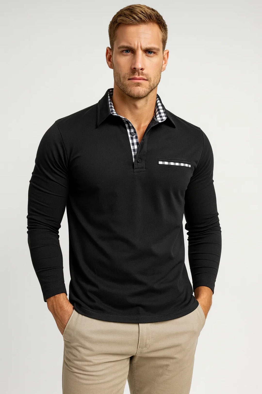 Heren Polo Lange Mouw Slim Fit Zomer Lente Collectie