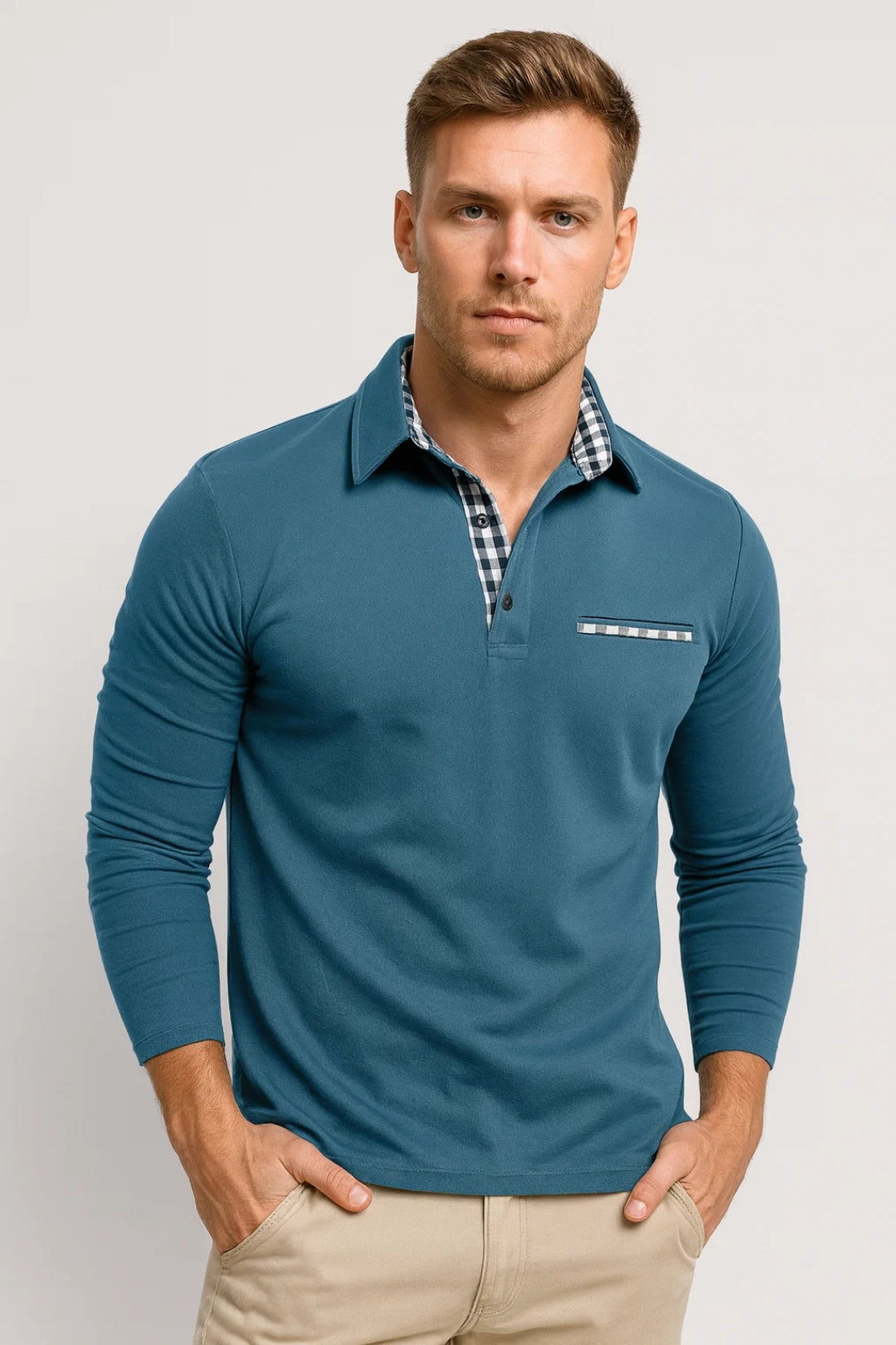 Heren Polo Lange Mouw Slim Fit Zomer Lente Collectie