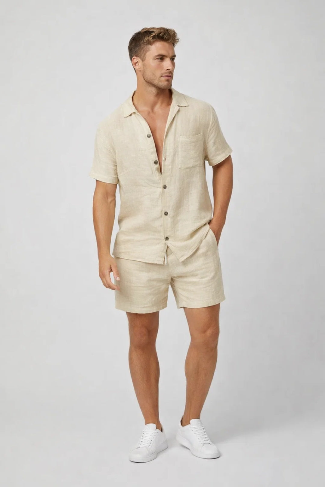 Heren Zomer Set Met Knoopjes Premium Kwaliteit - StudioMarella