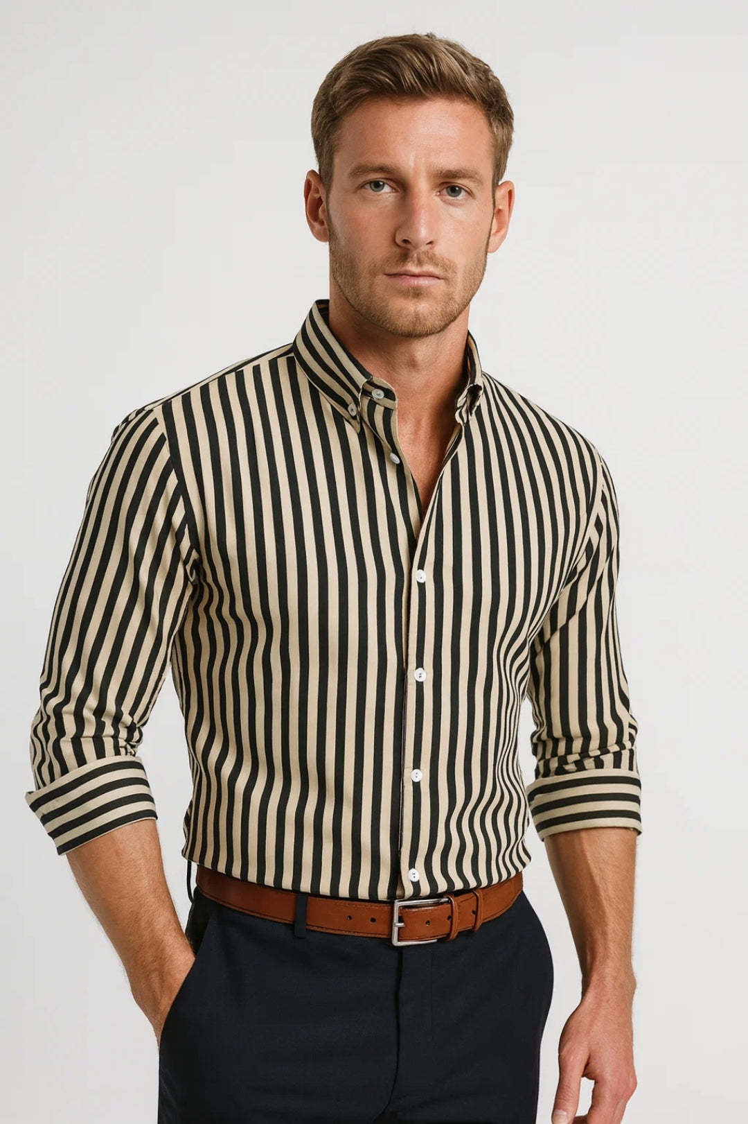 Heren Overhemd Lange Mouw Elegant Lente Stijl