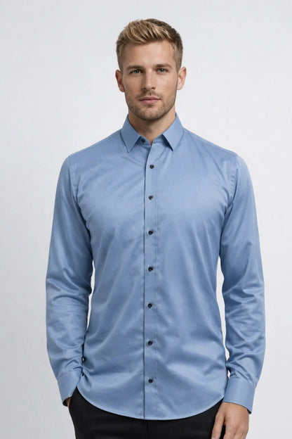 Heren Overhemd Lange Mouw Slim Fit Alle Seizoenen - StudioMarella