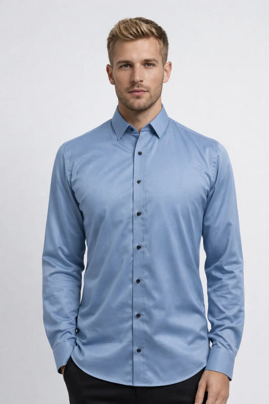 Heren Overhemd Lange Mouw Slim Fit Alle Seizoenen - StudioMarella