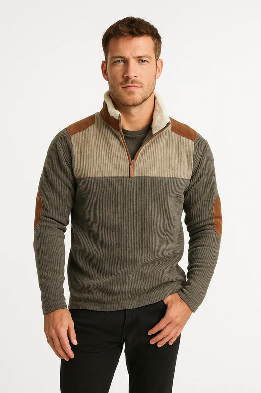 Heren Trui Oversized Met Ritskraag Warme Wintertrui - StudioMarella