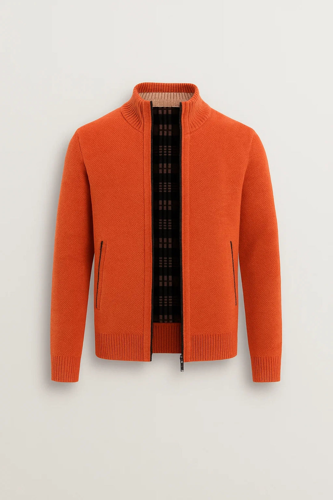 Heren Vest Gebreid met Zip en Opstaande Kraag Casual - StudioMarella