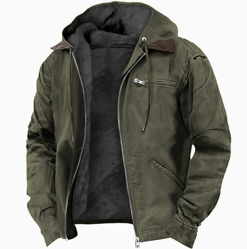 Heren Tussenjas Fleece Voering Warm Capuchon