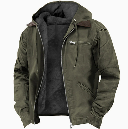 Heren Tussenjas Fleece Voering Warm Capuchon