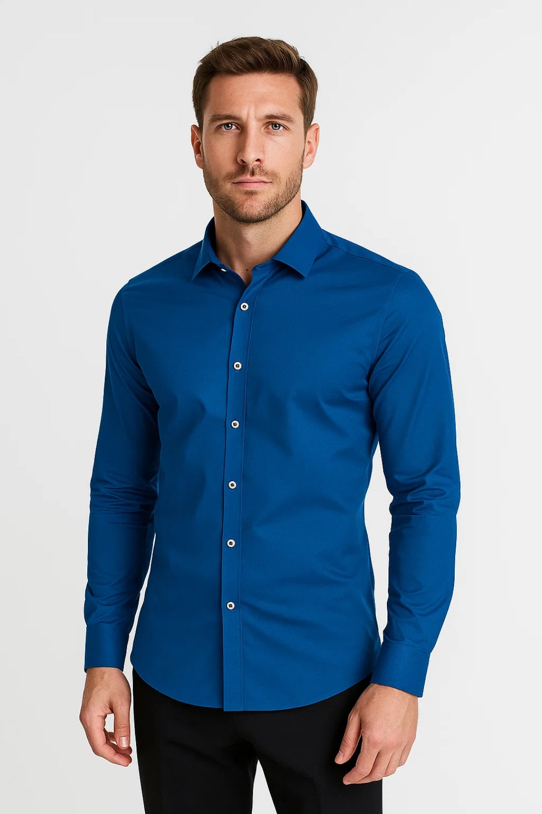 Heren Overhemd Slim Fit Lange Mouwen Casual Stijl