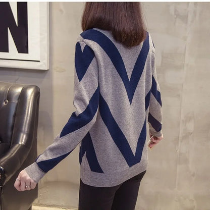 Lange Mouw Trui voor Vrouwen Geometrische Print