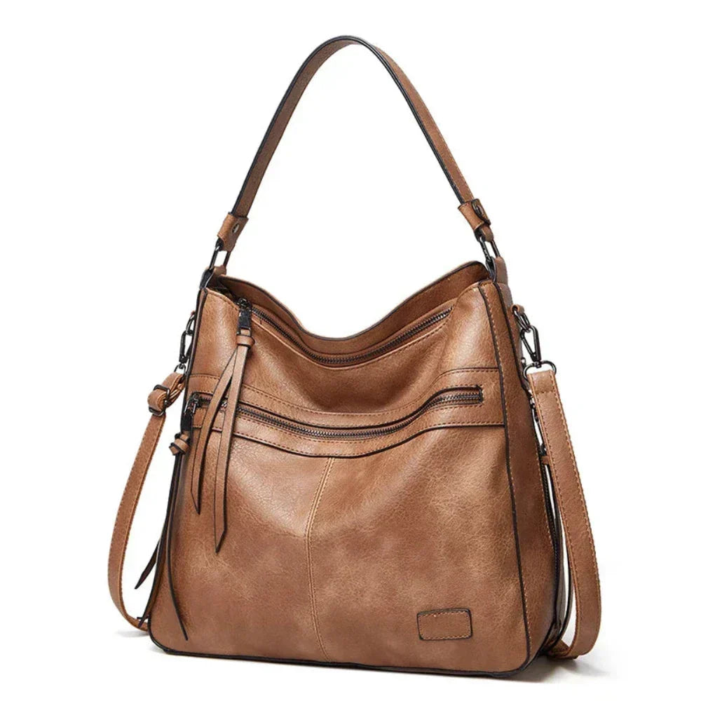 Leren Schoudertas met Verstelbare Riem Dames Premium Flap Crossbody Handtas voor Dagelijks Gebruik en Uitgaan