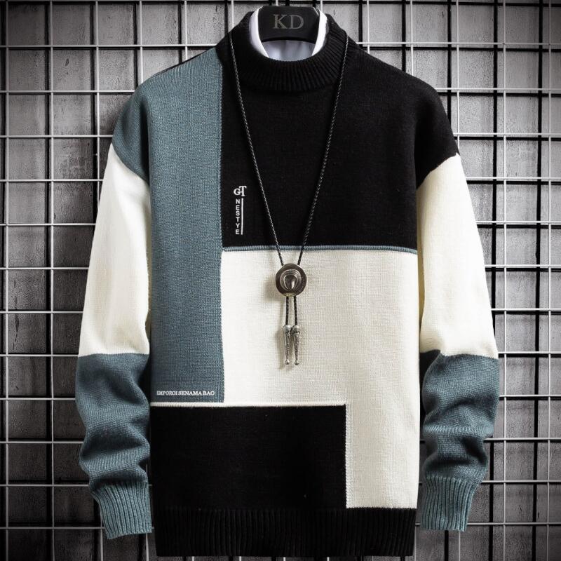 Heren Sweatshirt Warm Patchwork Design