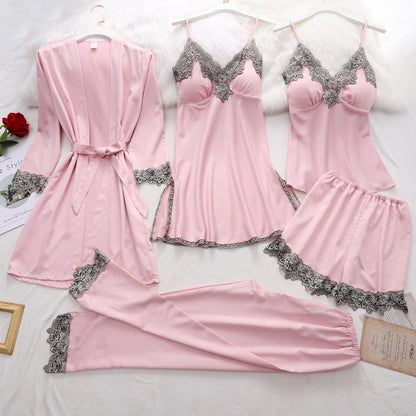 Vrouwelijke Pyjama Set Zachte Zijde Luxe Comfortabel