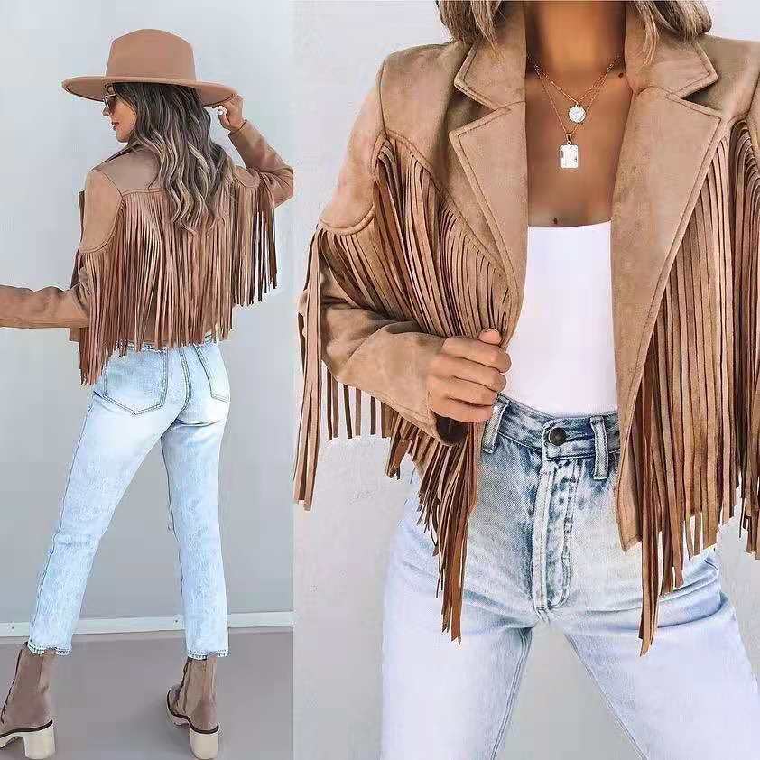 Leren Jasje Fringe Stijlvol Trendy - StudioMarella