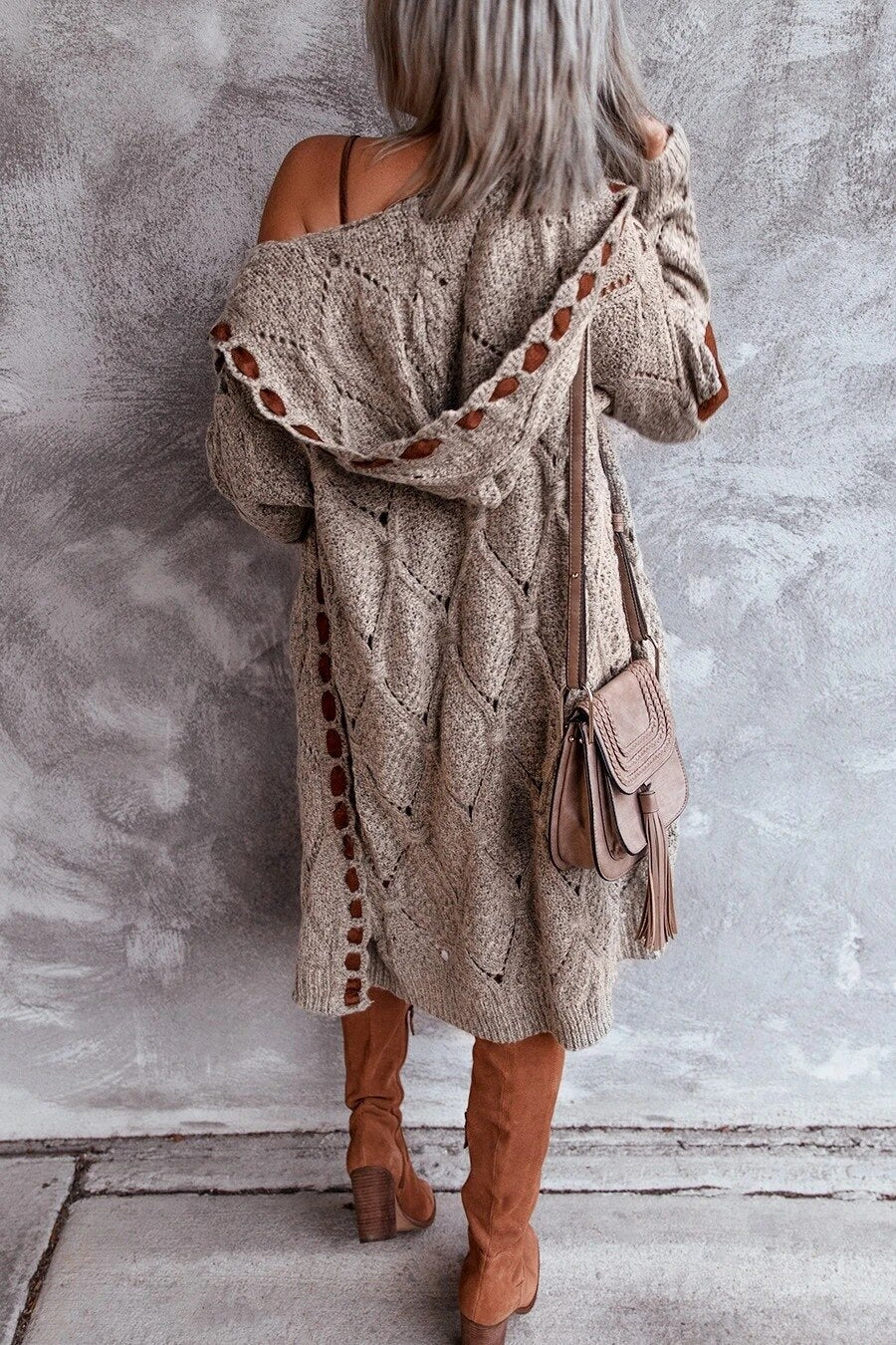 Oversized Gehaakte Cardigan Zacht en Luchtig Bohemian Stijl