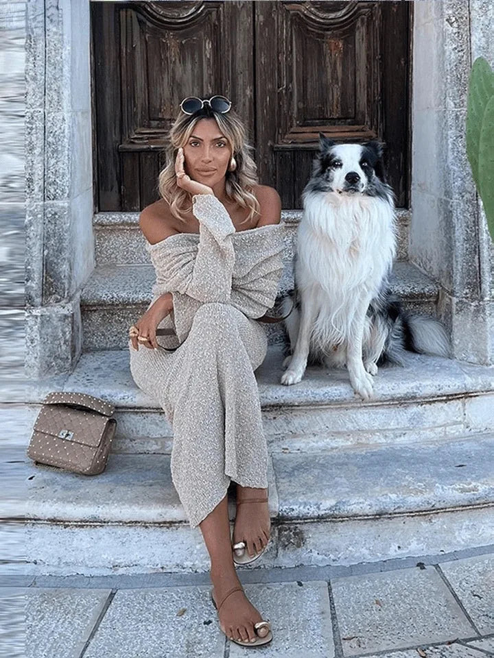 Gehaakte Maxi Strandjurk Off Shoulder Zomerjurk