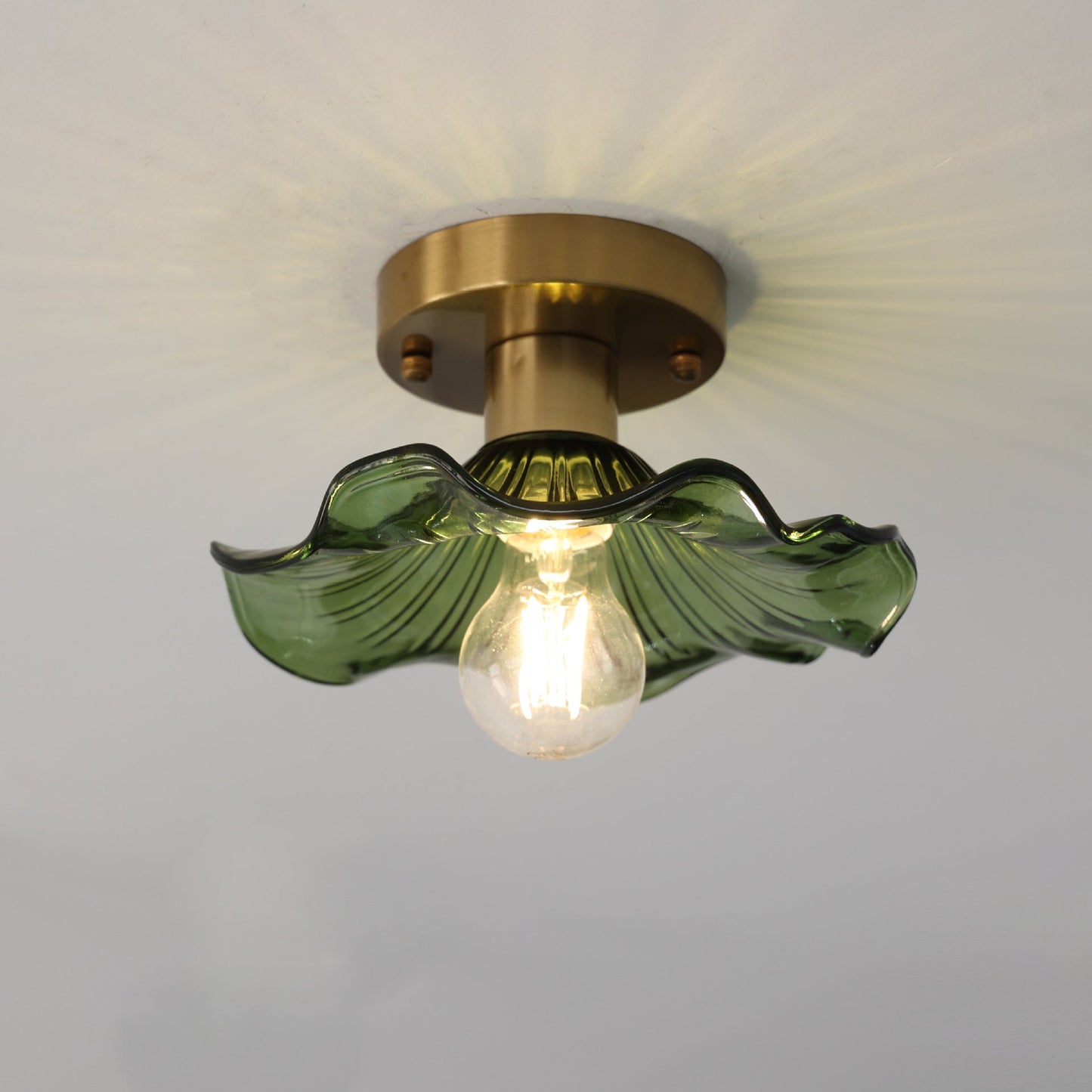Hibiscus plafondlamp glas aluminium groen plafondverlichting LED 3000K hal slaapkamer modern design verlichting