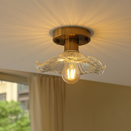 Hibiscus plafondlamp glas aluminium groen plafondverlichting LED 3000K hal slaapkamer modern design verlichting