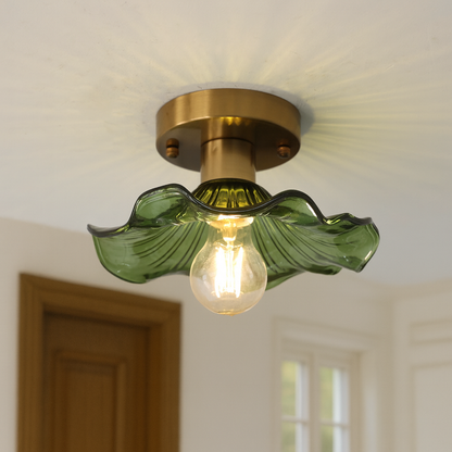 Hibiscus plafondlamp glas aluminium groen plafondverlichting LED 3000K hal slaapkamer modern design verlichting