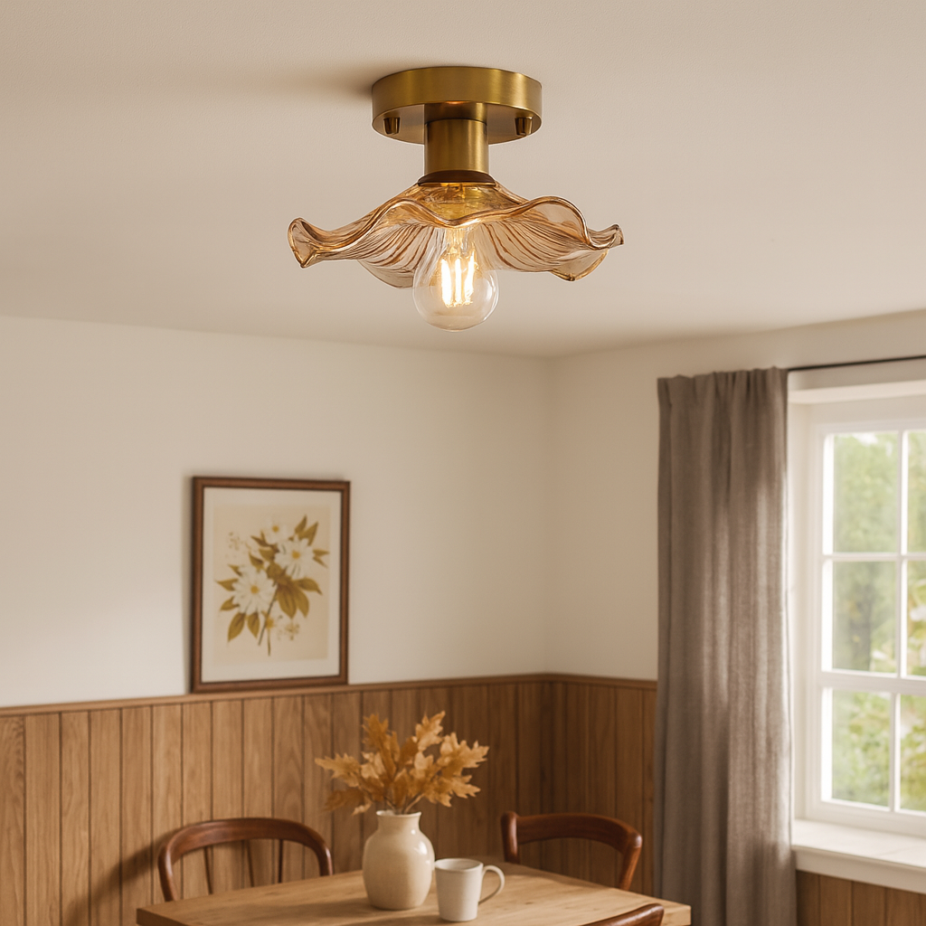 Hibiscus plafondlamp glas aluminium groen plafondverlichting LED 3000K hal slaapkamer modern design verlichting