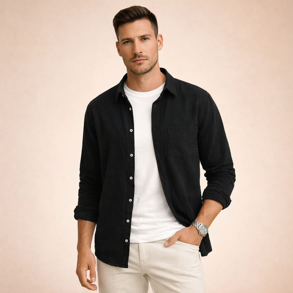 Hidde | Camicia da uomo a maniche lunghe semplice 1