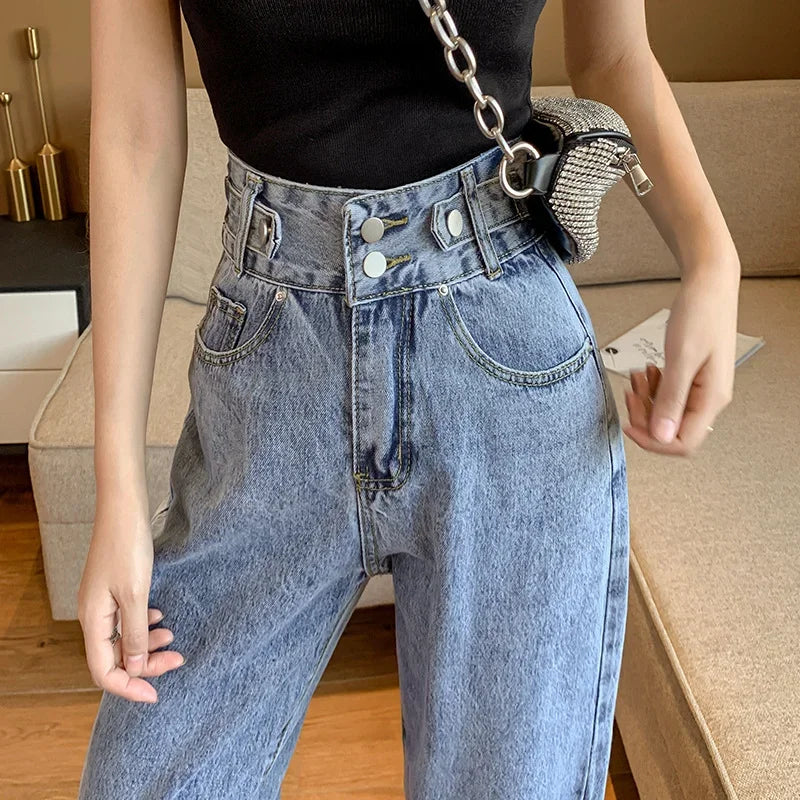 Hoge Bil Zomerjeans voor Vrouwen Retro Stijl
