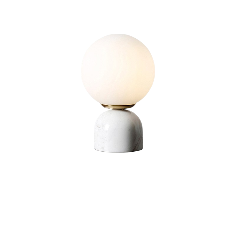 Hindsa Tafellamp Marmer Glas Ø15xH9 Warm Licht 3000K Tafellamp Nachtkastje Woonkamer Design Verlichting Minimalistisch Scandinavisch
