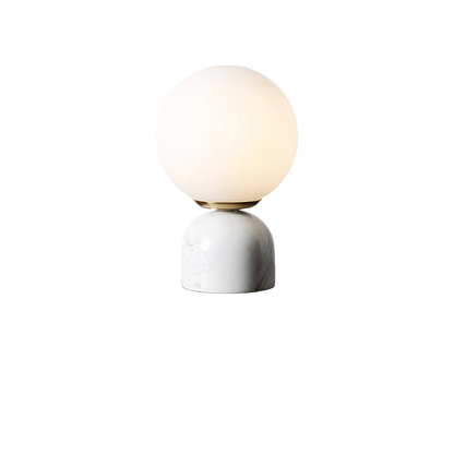 Hindsa Tafellamp Marmer Glas Ø15xH9 Warm Licht 3000K Tafellamp Nachtkastje Woonkamer Design Verlichting Minimalistisch Scandinavisch