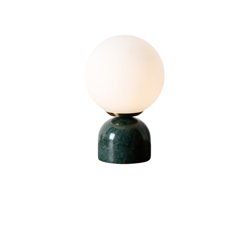 Hindsa Tafellamp Marmer Glas Ø15xH9 Warm Licht 3000K Tafellamp Nachtkastje Woonkamer Design Verlichting Minimalistisch Scandinavisch