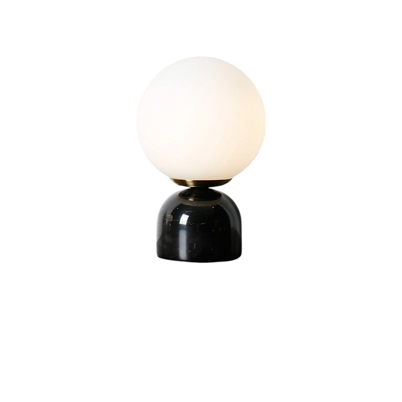Hindsa Tafellamp Marmer Glas Ø15xH9 Warm Licht 3000K Tafellamp Nachtkastje Woonkamer Design Verlichting Minimalistisch Scandinavisch