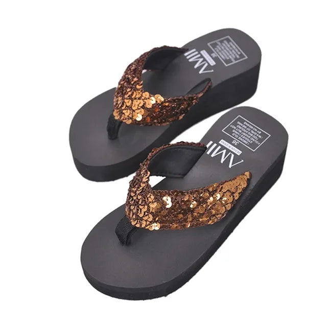 Stijlvolle Zomer Slippers Hoge Hak Comfortabel