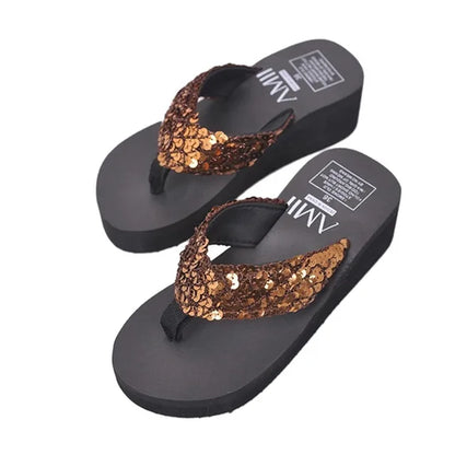 Stijlvolle Zomer Slippers Hoge Hak Comfortabel