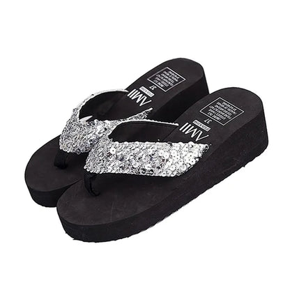 Stijlvolle Zomer Slippers Hoge Hak Comfortabel