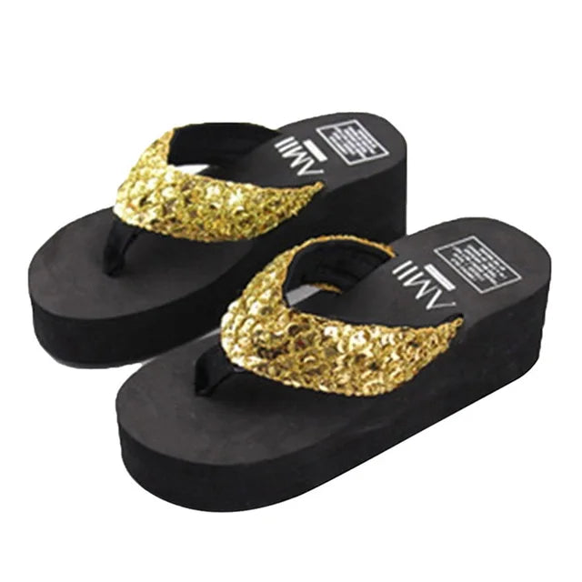 Stijlvolle Zomer Slippers Hoge Hak Comfortabel