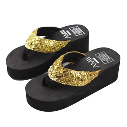 Stijlvolle Zomer Slippers Hoge Hak Comfortabel
