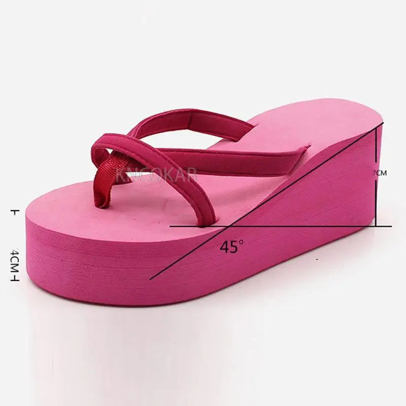 Stijlvolle Zomer Slippers Hoge Hak Comfortabel