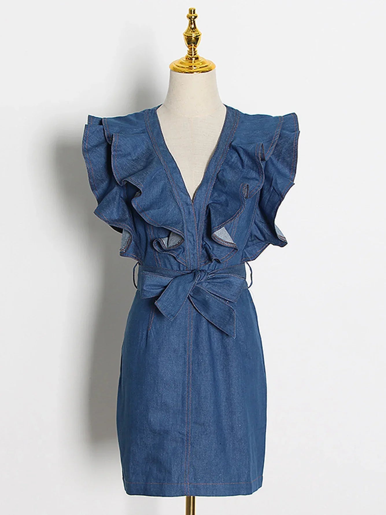 Korte Denim JurkSexy Mini Jurk voor Vrouw