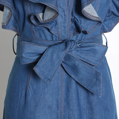 Korte Denim JurkSexy Mini Jurk voor Vrouw