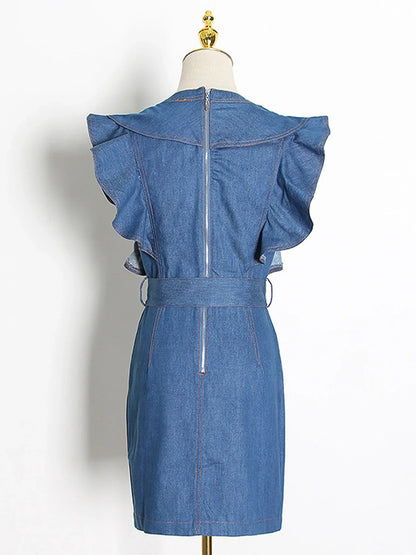 Korte Denim JurkSexy Mini Jurk voor Vrouw