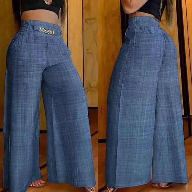 Wijde Zomerbroek Hoge Taille Comfortabel en Luchtig