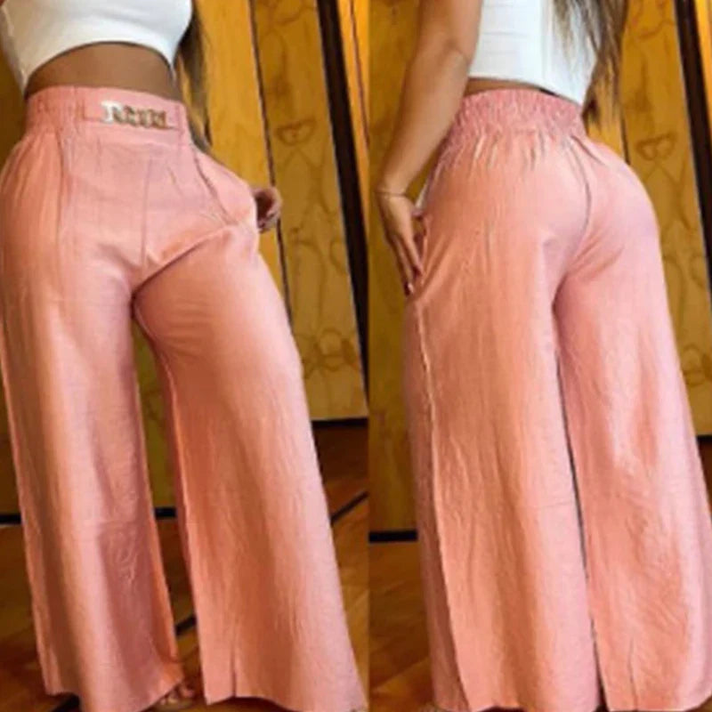 Wijde Zomerbroek Hoge Taille Comfortabel en Luchtig
