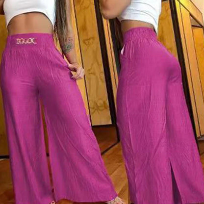 Wijde Zomerbroek Hoge Taille Comfortabel en Luchtig