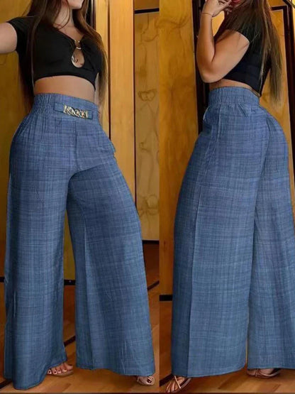 Vrouwelijke Zomerbroek Hoge Taille Wijde Pijpen - StudioMarella