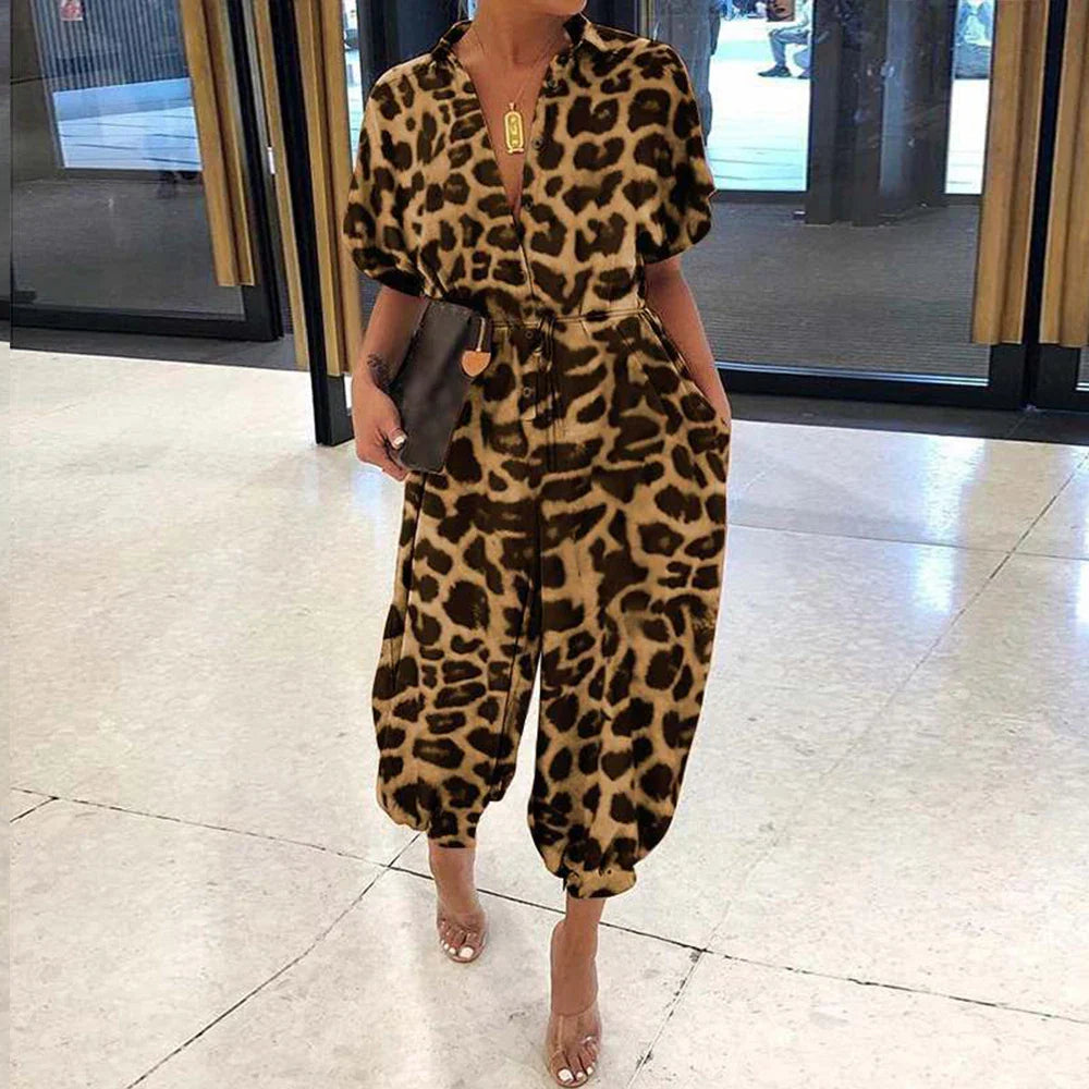 Zomer Jumpsuit Hoge Taille Elegant Lange Mouw