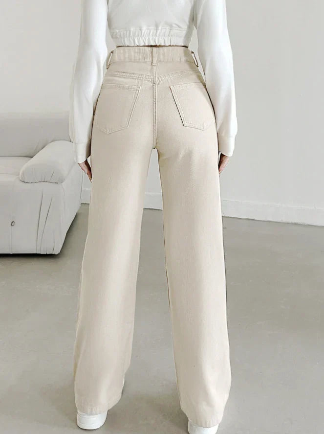 Hoge Taille Rechte Broek Dames | Modieuze Broek 2