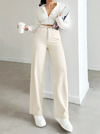 Hoge Taille Rechte Broek Dames | Modieuze Broek 3