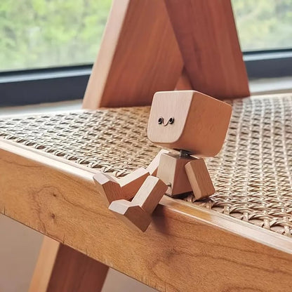 Houten Decoratiefiguur met Wippende Beweging en 12 Magnetische Gezichten