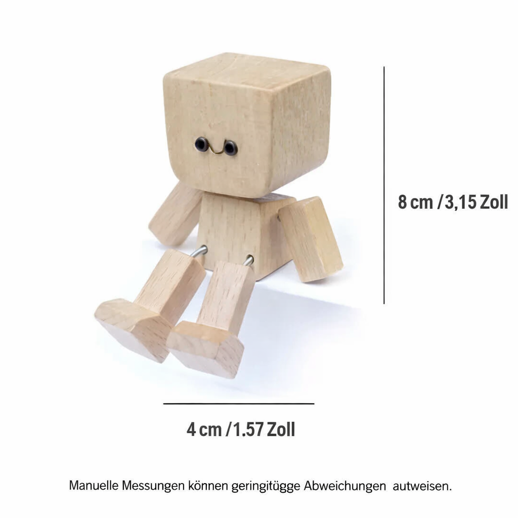Houten Decoratiefiguur met Wippende Beweging en 12 Magnetische Gezichten