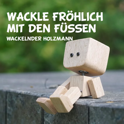 Houten Decoratiefiguur met Wippende Beweging en 12 Magnetische Gezichten